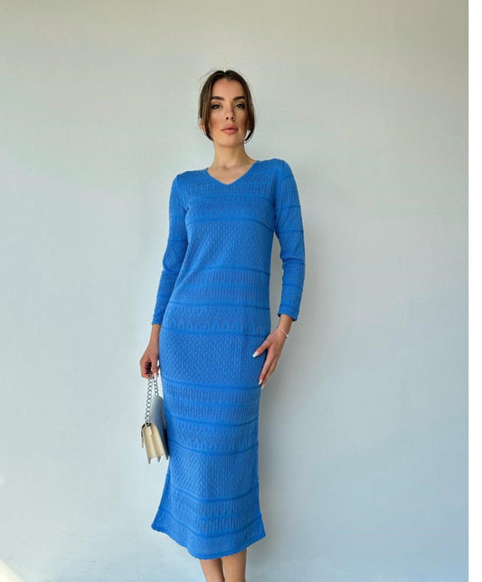 Blue Knit Dress